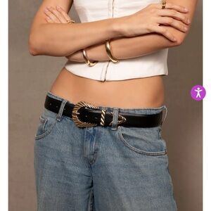 Modern Rodeo Black and Gold Women's Belt